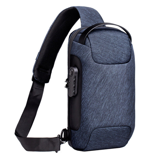Anti-Theft Crossbody Sling Bag with Built-in Combination Lock and USB Charging Port