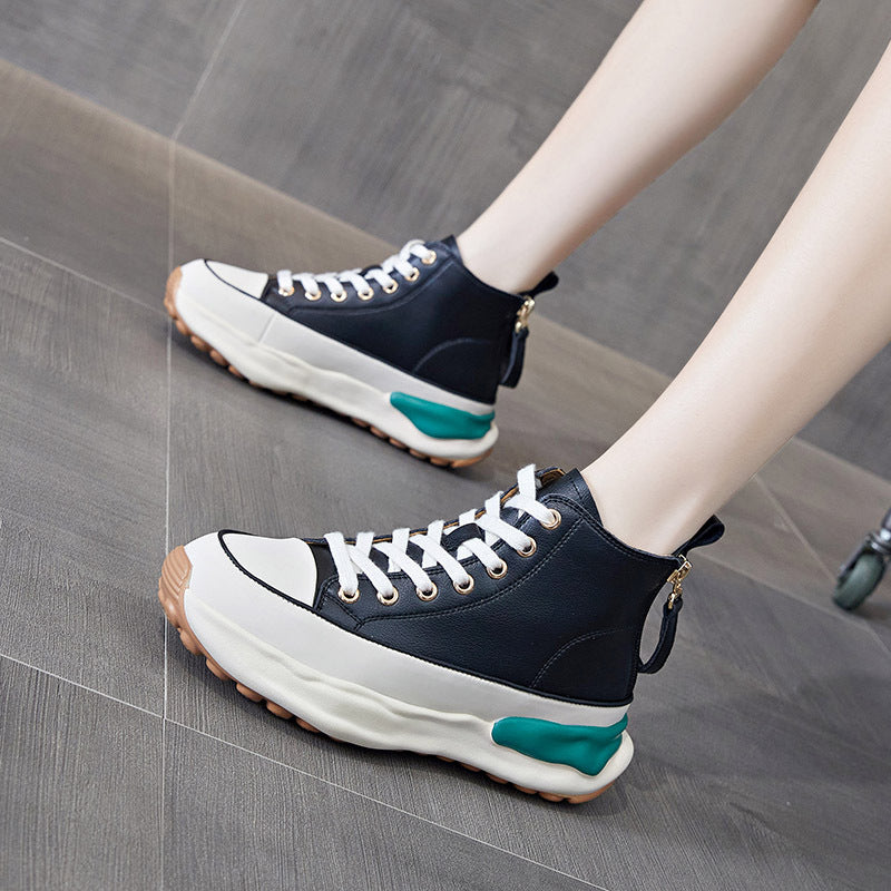 Women's Leather Platform Sneakers