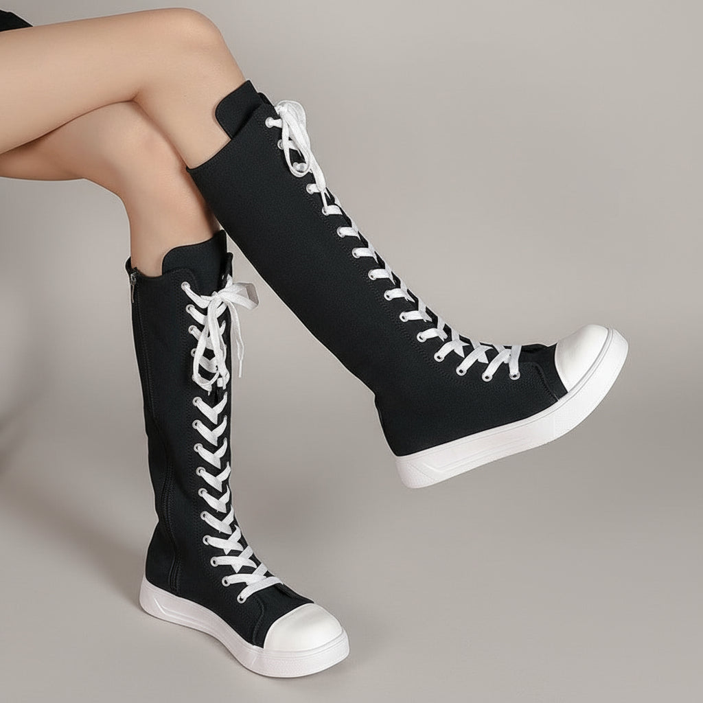 Canvas Knee-High Sneakers