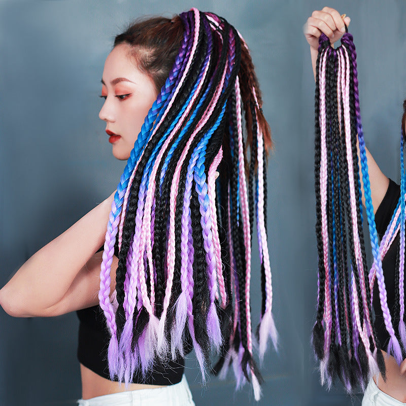 Colorful Braided Synthetic Hair Extensions