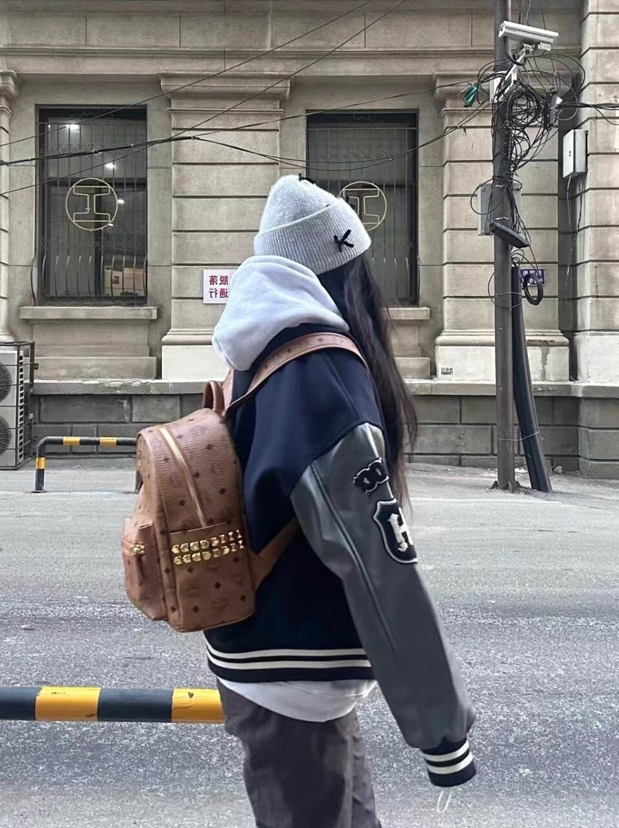 Vintage Oversized Embroidered Varsity Jacket