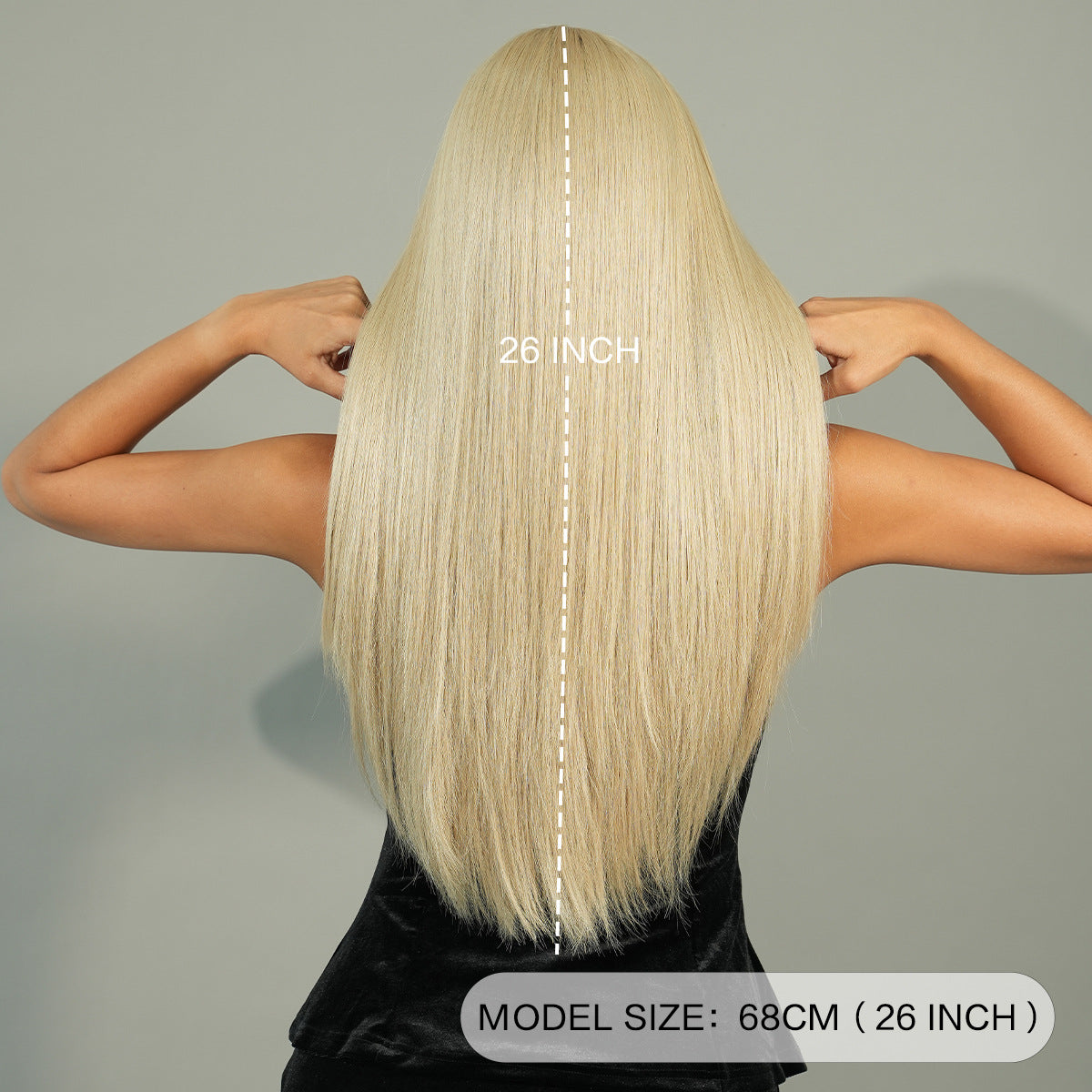 Long Straight Blonde Wig with Bangs