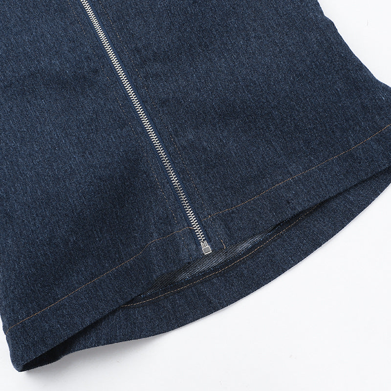 Faux Denim Cut-Out Tank Top