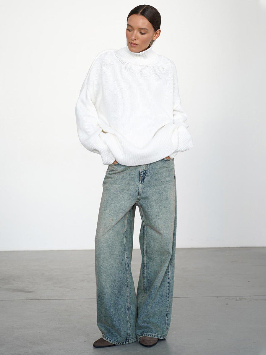Oversized Wool Turtleneck Sweater