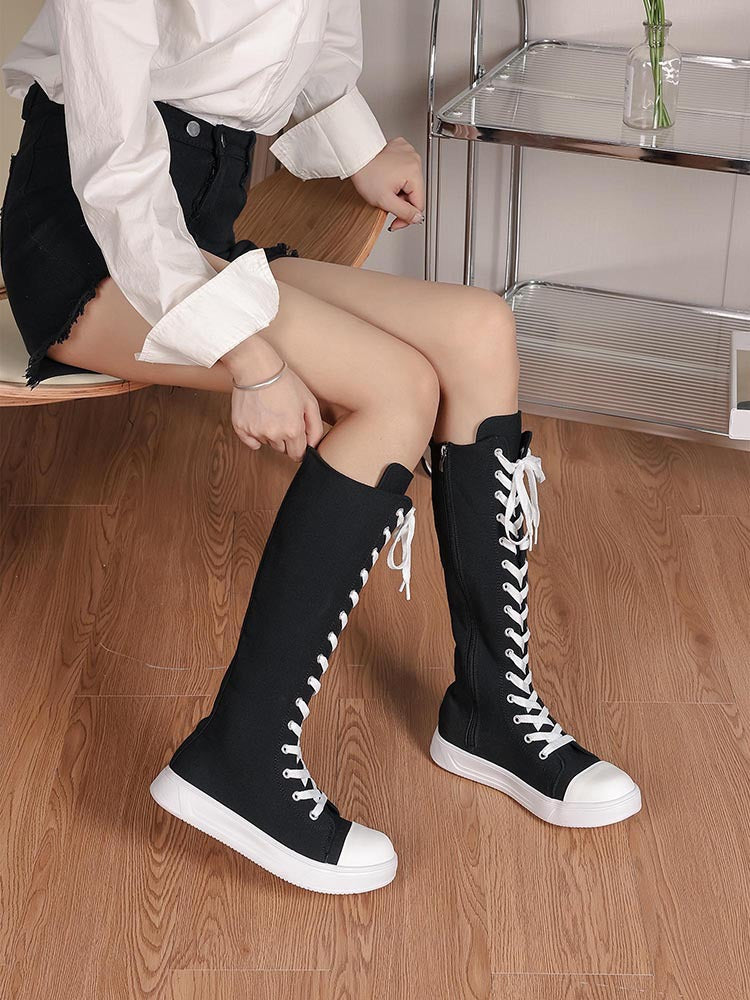Knee-High Canvas Sneakers