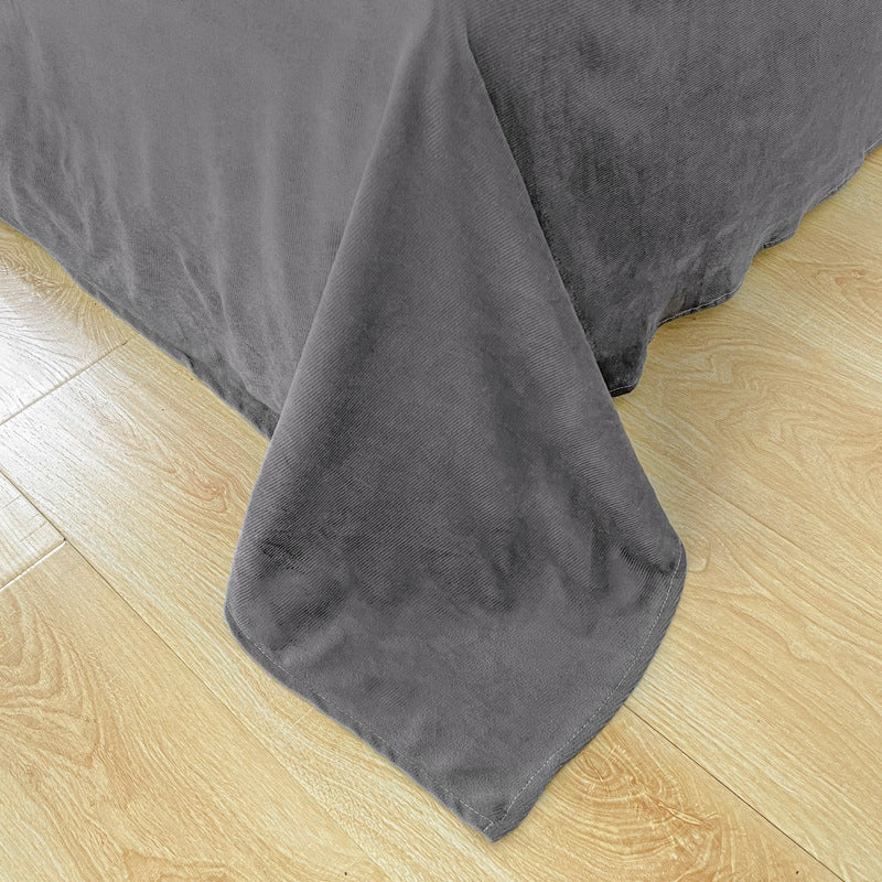 4-Piece Ribbed Velvet Bedding Set