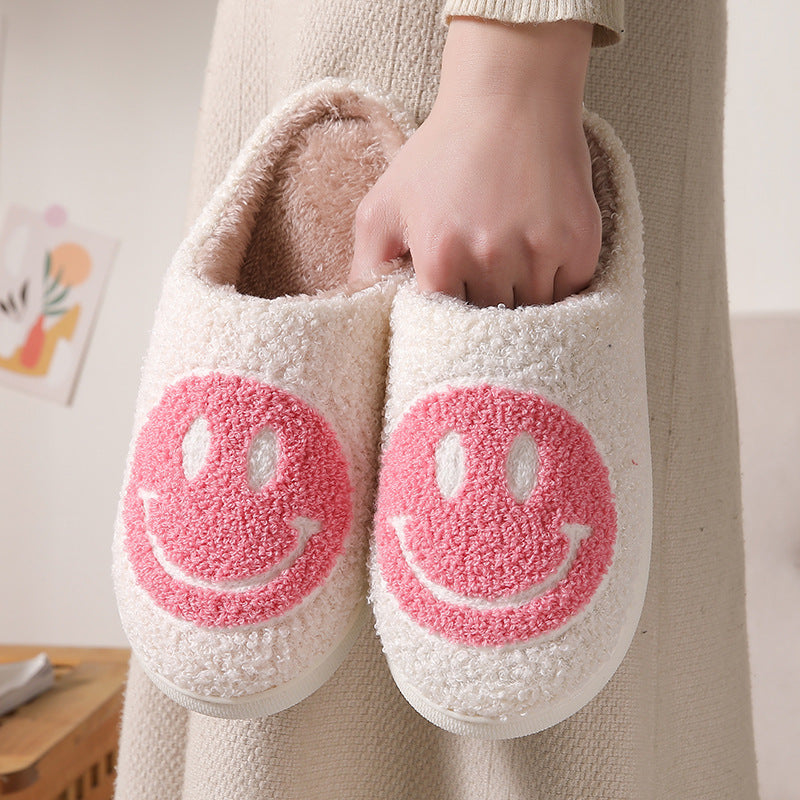 Smiley Face Cotton Slippers