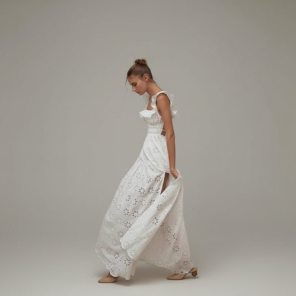 Eyelet Embroidered Maxi Dress