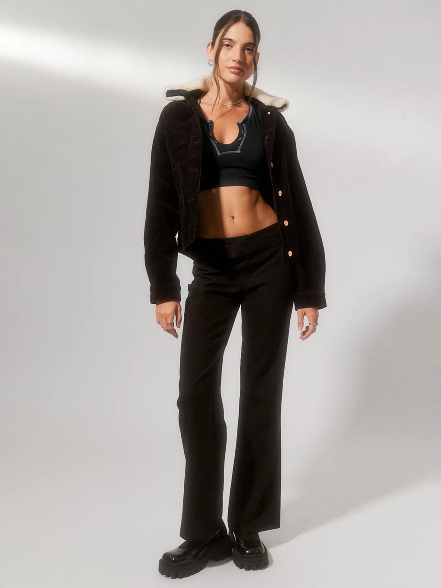 Cotton Ribbed Cap-Sleeved Crop Top