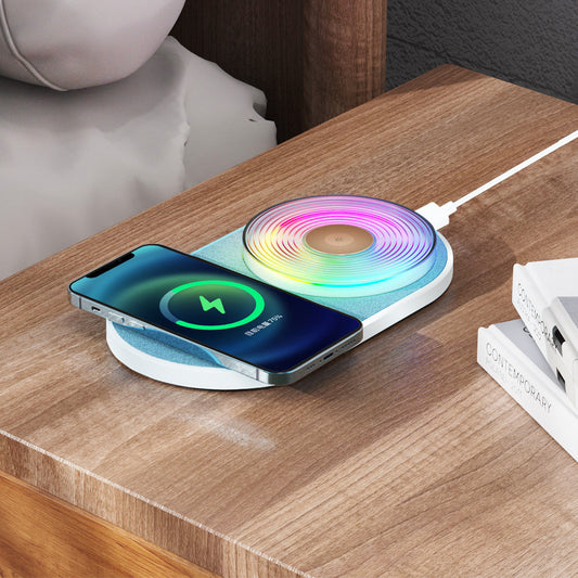 15W Qi Wireless Charging Pad with RGB LED Night Light
