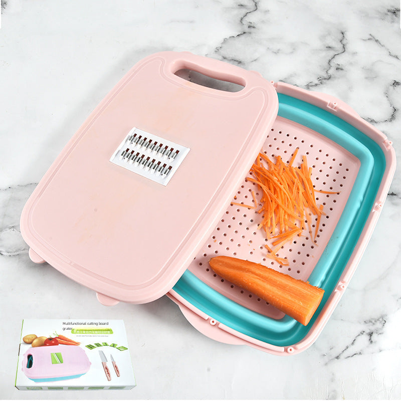 Multifunctional Vegetable Slicer/Grater with Cutting Board, Drain Basket & Storage Box