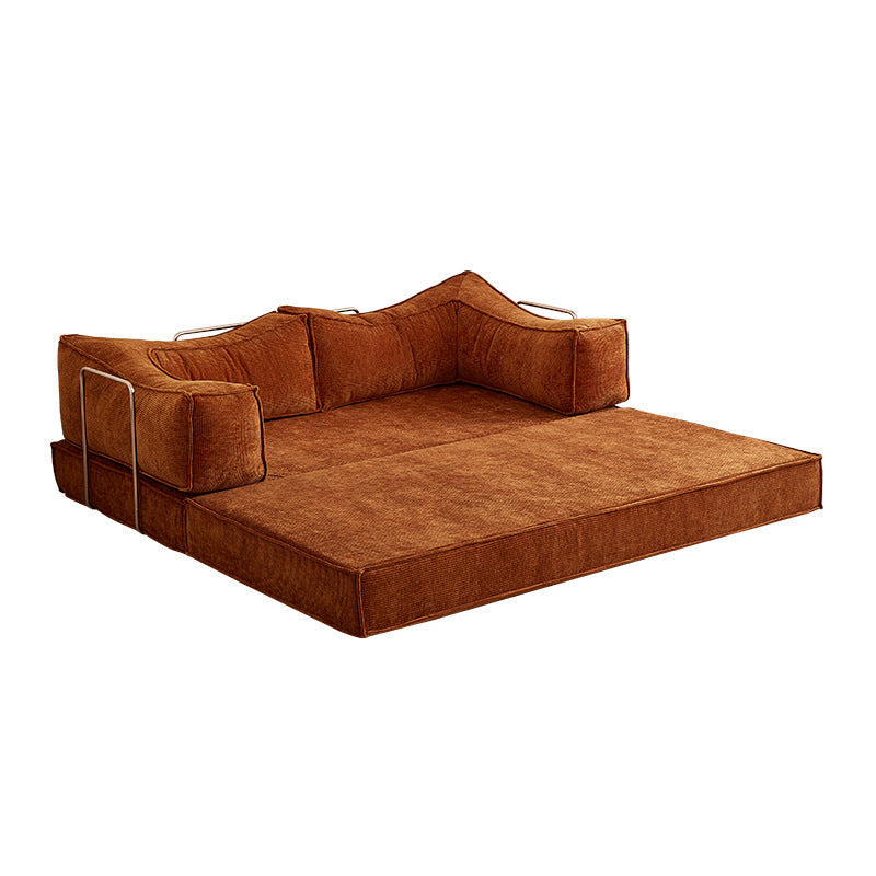 Corduroy Fabric Modular Sofa Bed, Convertible Folding Mattress & Floor Couch
