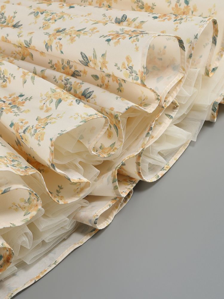 Puff Sleeve Floral Print Mini Dress