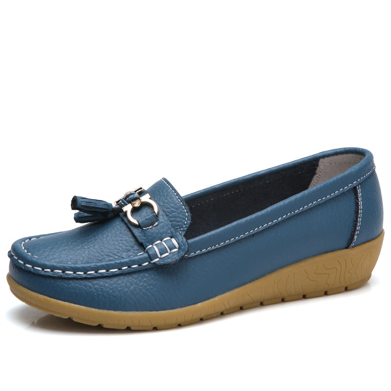 Genuine Leather Moccasin-Style Loafers
