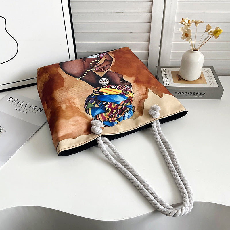 Large Capacity Canvas Graphic Tote Bag