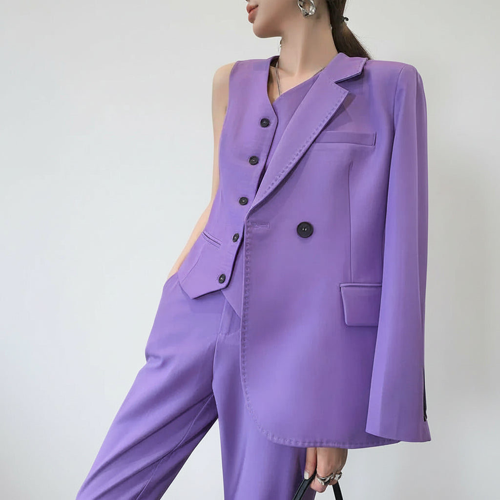 3-Piece Formal Suit in Solid Lavender