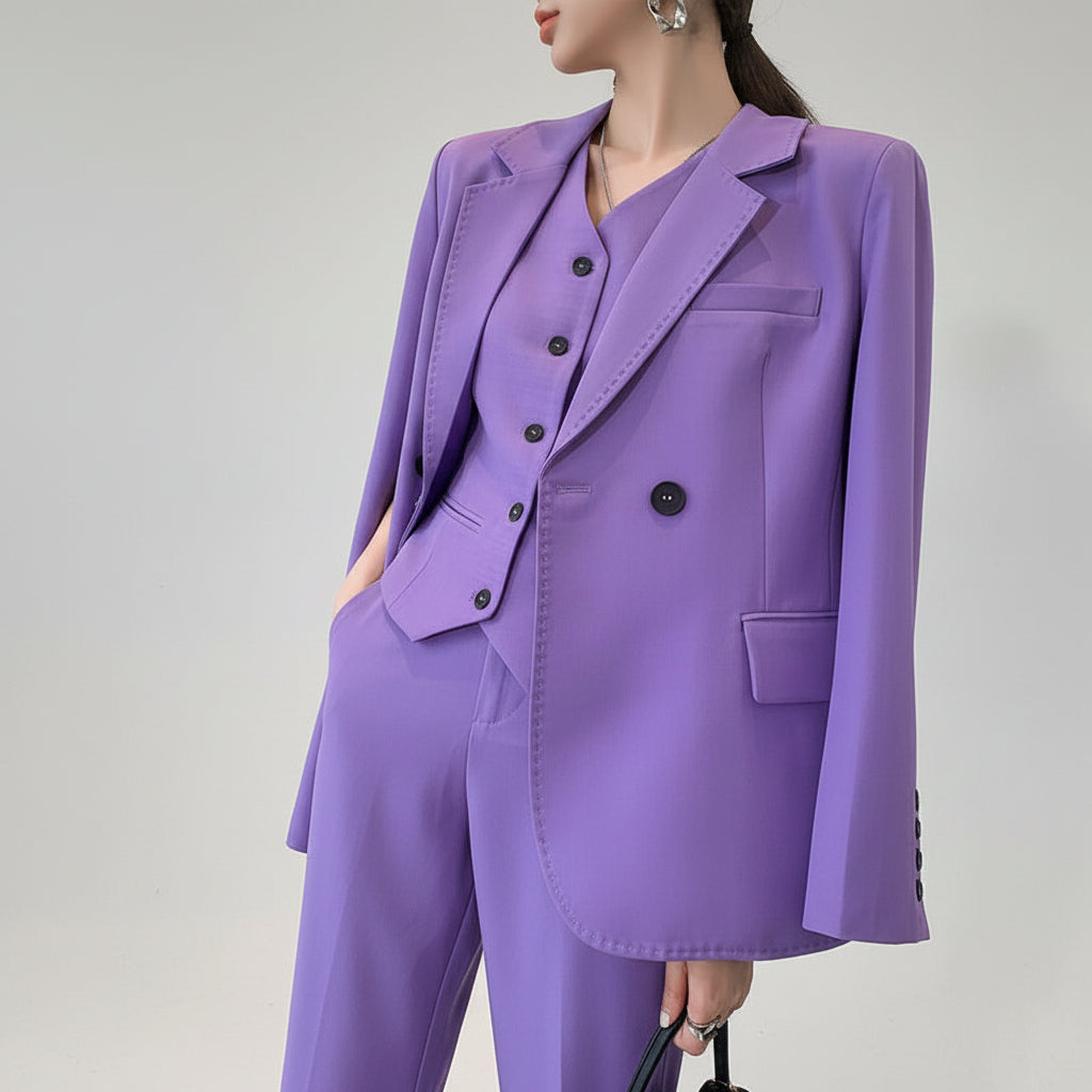 3-Piece Formal Suit in Solid Lavender