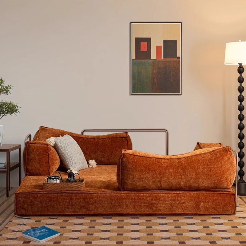 Corduroy Fabric Modular Sofa Bed, Convertible Folding Mattress & Floor Couch