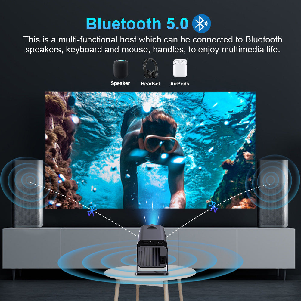 4K Ultra HD Android 11 HY320 Portable Mini Projector with 5.0 Bluetooth