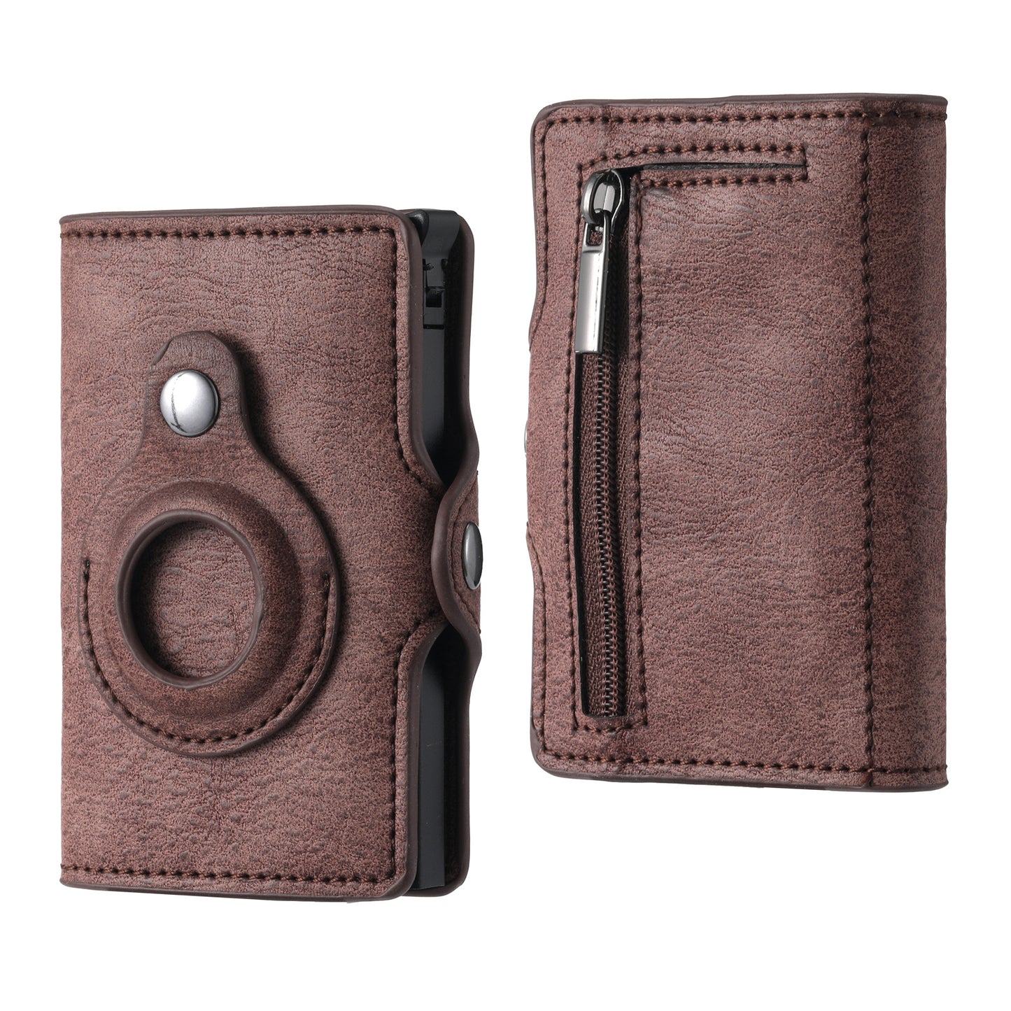 Leather Pop-Up Wallet with Apple AirTag Holder