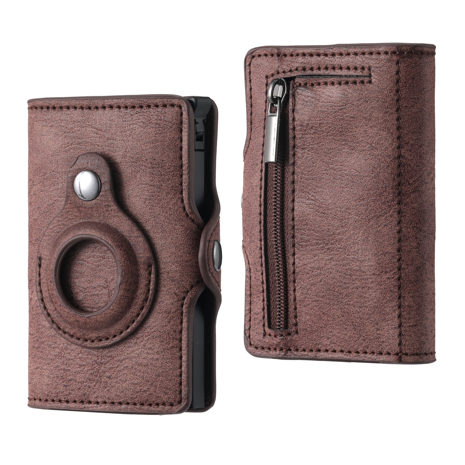 Leather Pop-Up Wallet with Apple AirTag Holder