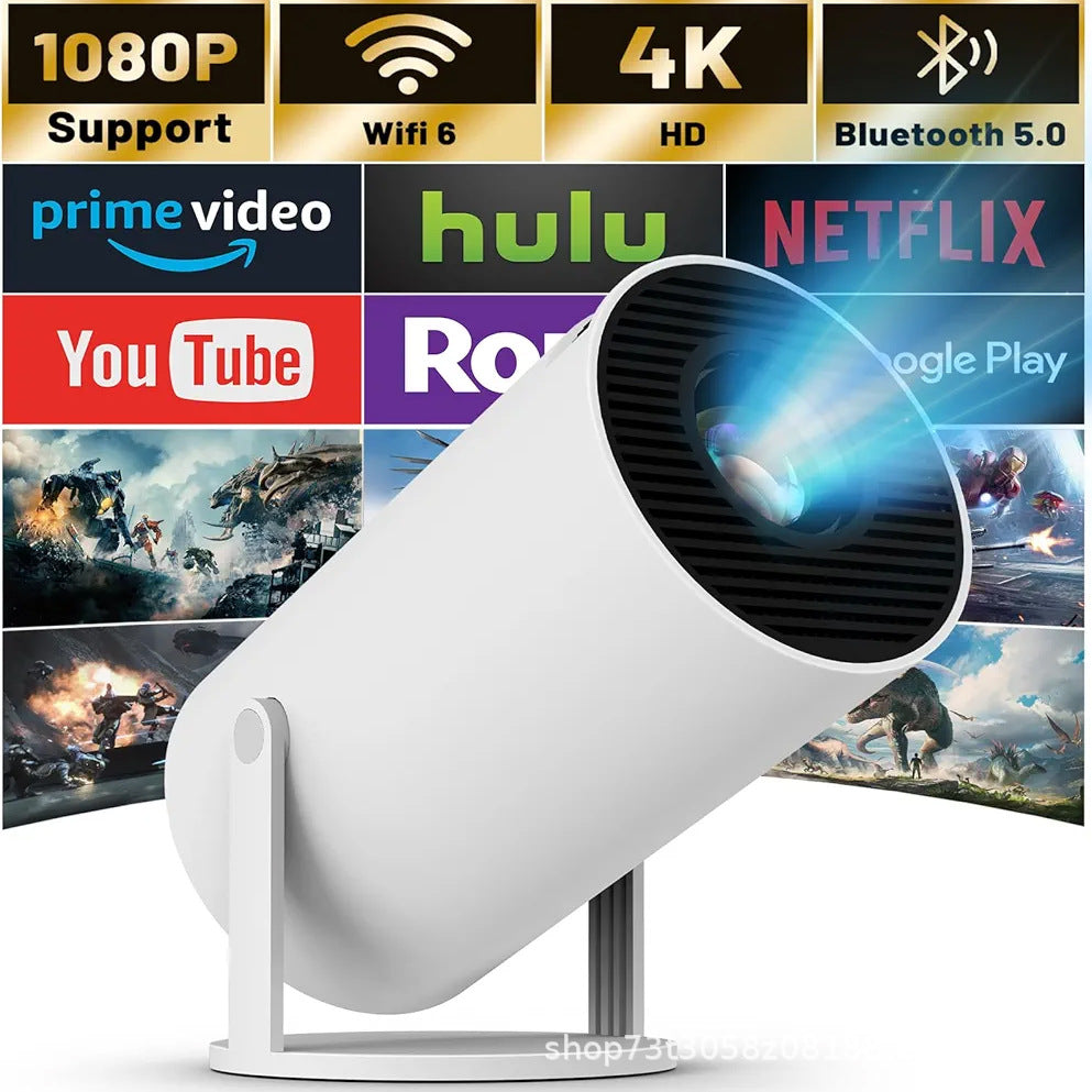 4K Ultra HD Android 12 HY300 Plus Portable Mini Projector with Bluetooth 5.0