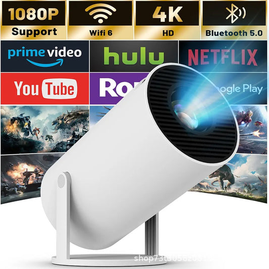 4K Ultra HD Android 12 HY300 Plus Portable Mini Projector with Bluetooth 5.0
