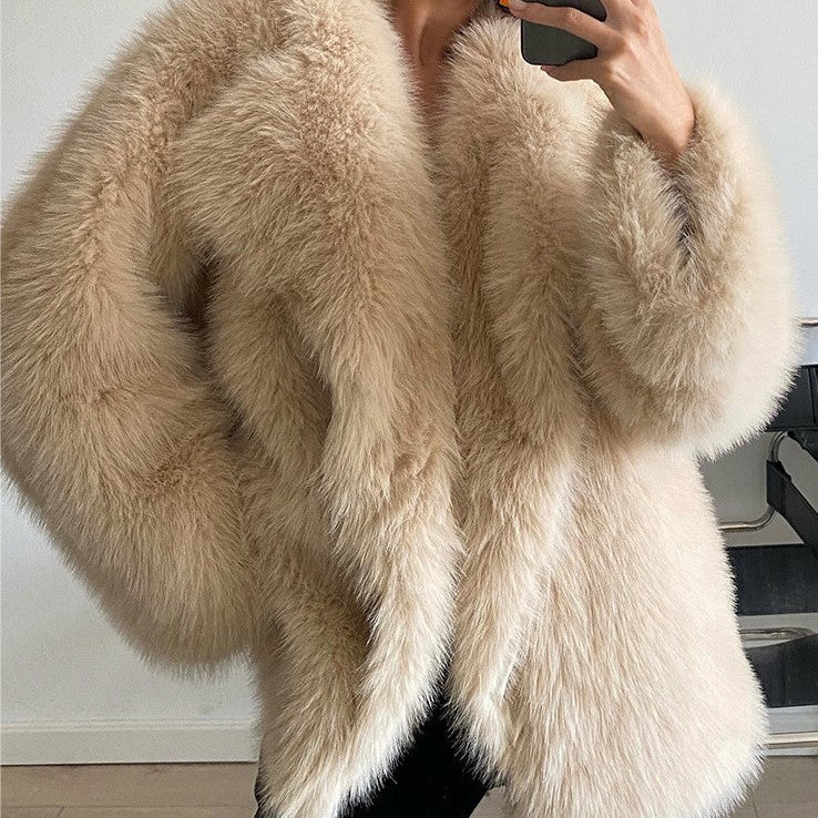 Faux Fur Mid-Length Coat