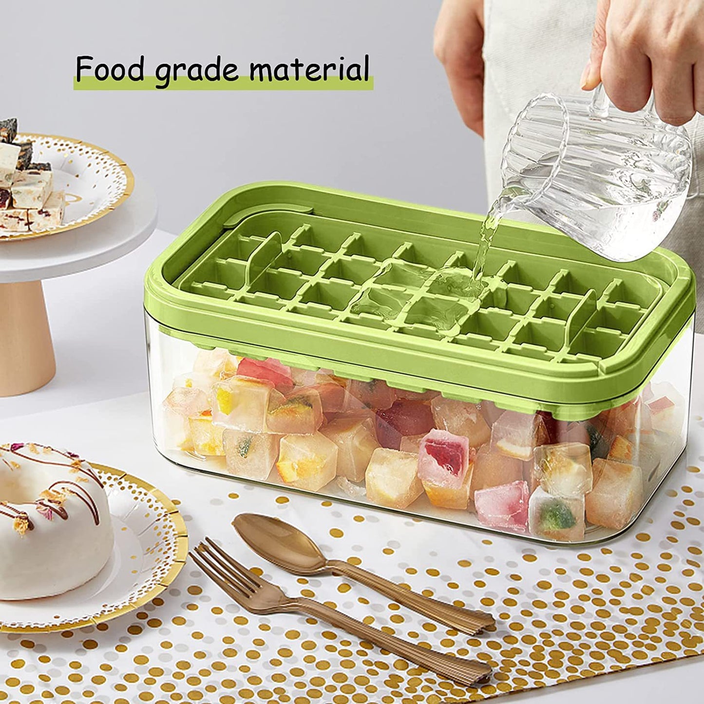 64 Grid 2-Layer Press Type Silicone Ice Tray