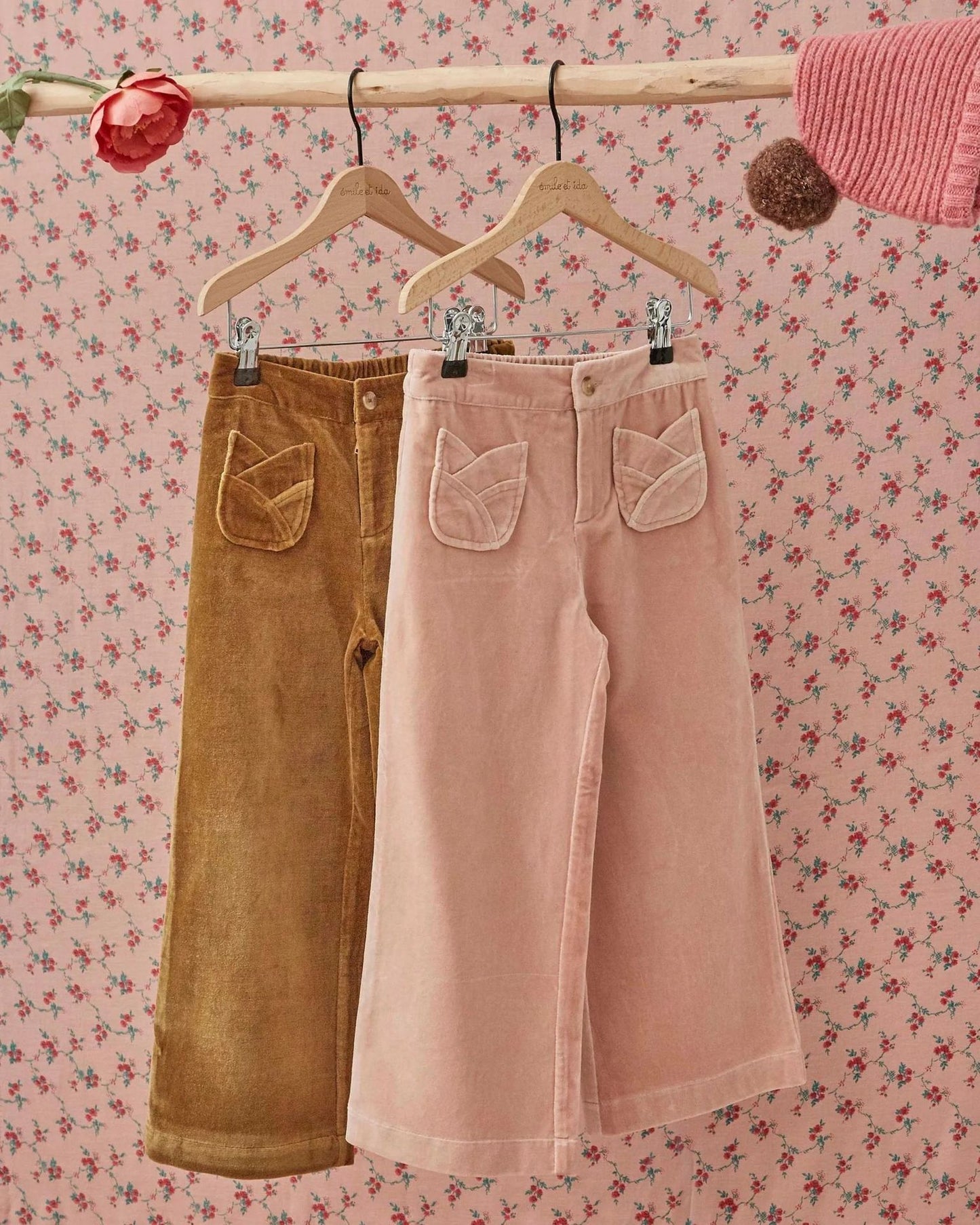 Girl's Garden Style Embroidered Sweaters and Pants Collection