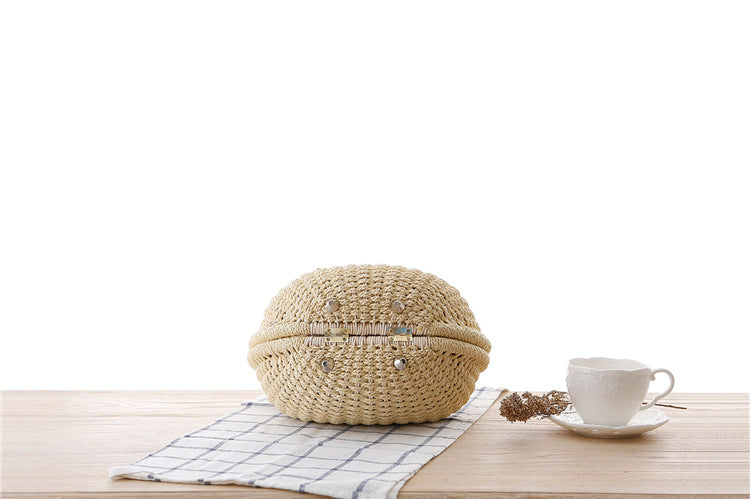 Rattan Shell Woven Handbag