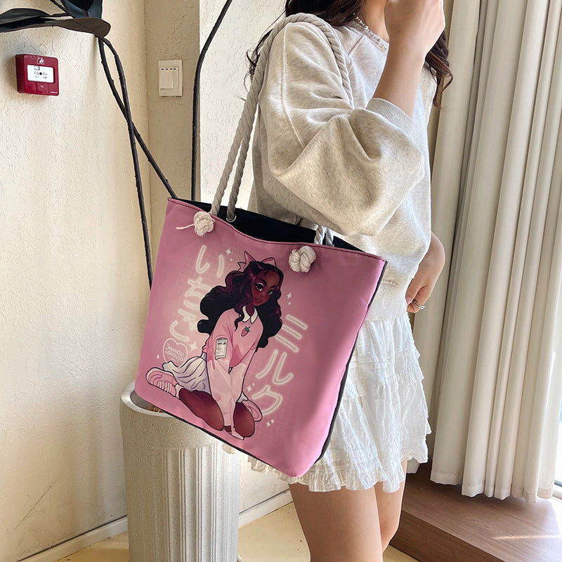 Large Capacity Canvas Graphic Tote Bag