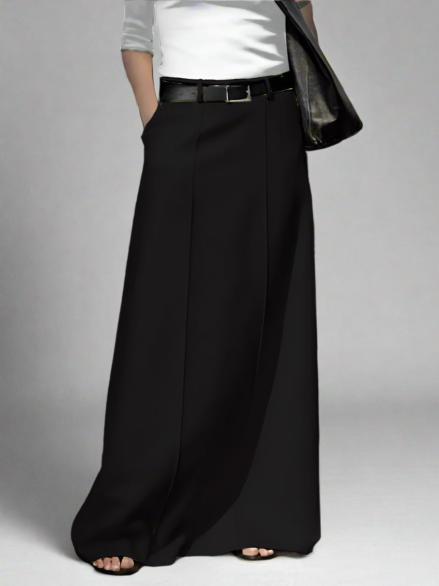 High-Waisted Loose-Fitting Maxi Skirt