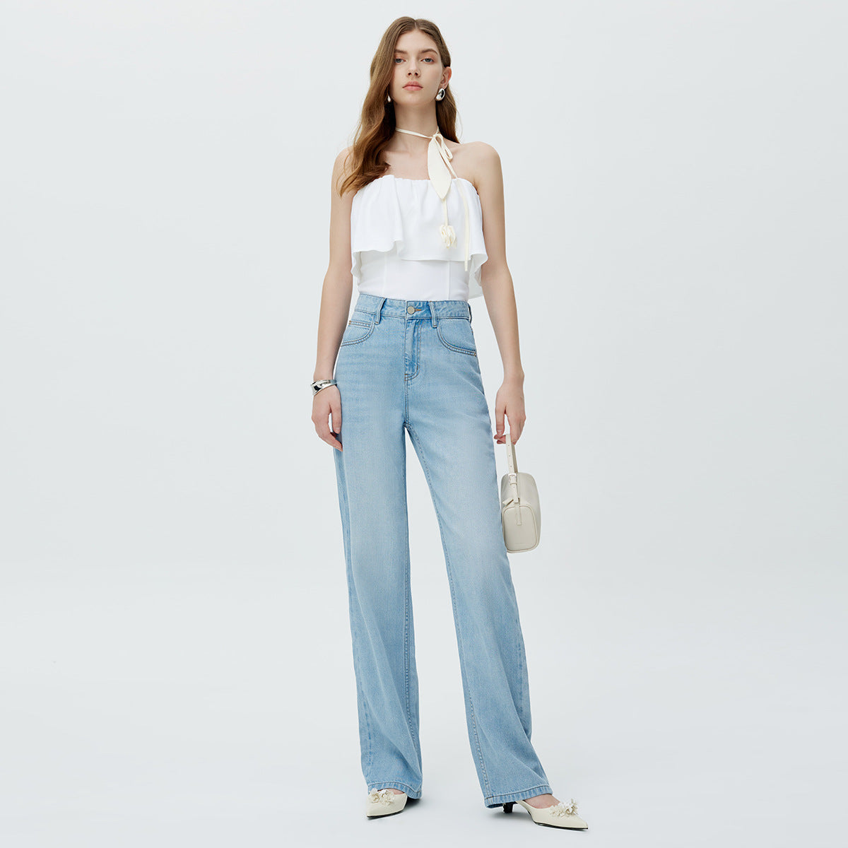 High-Waisted Wide Leg Jeans