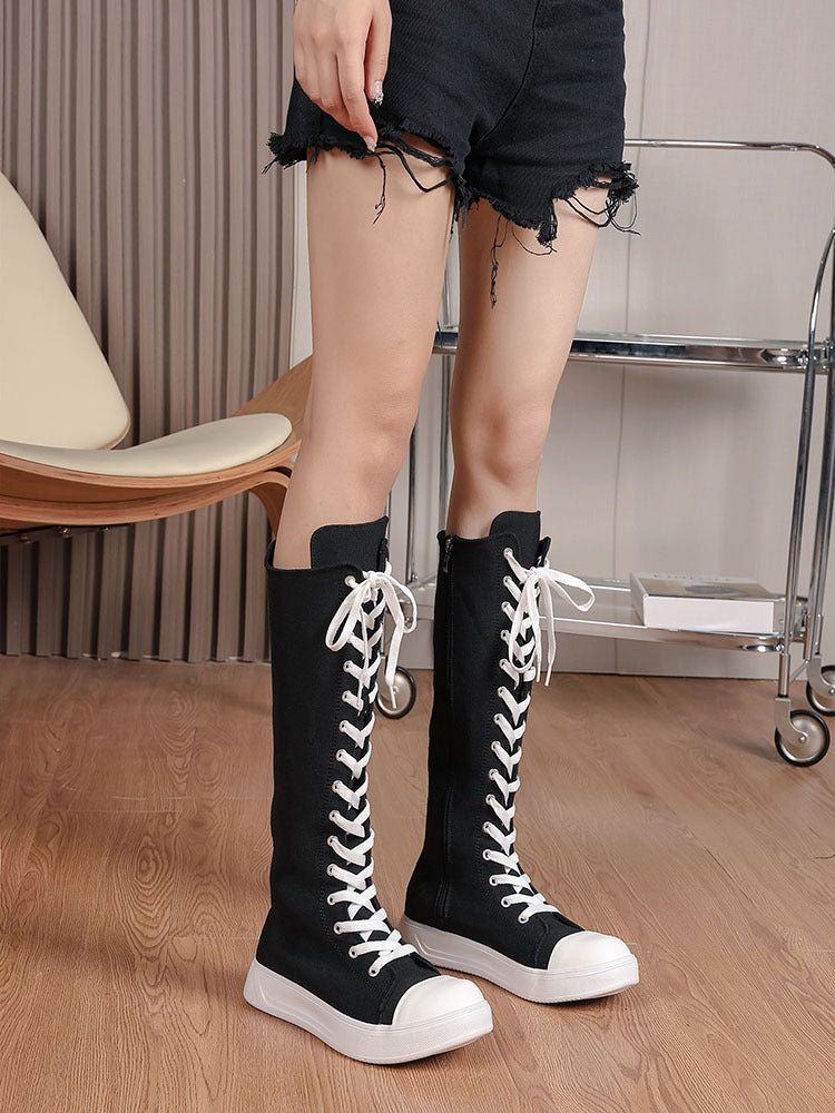 Knee-High Canvas Sneakers