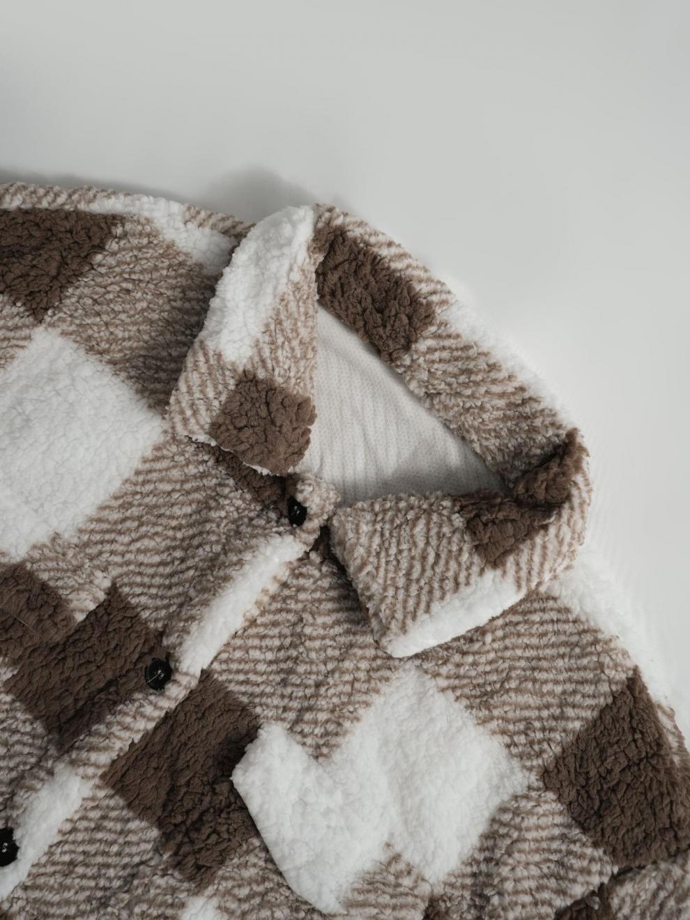 Plush Plaid Overcoat