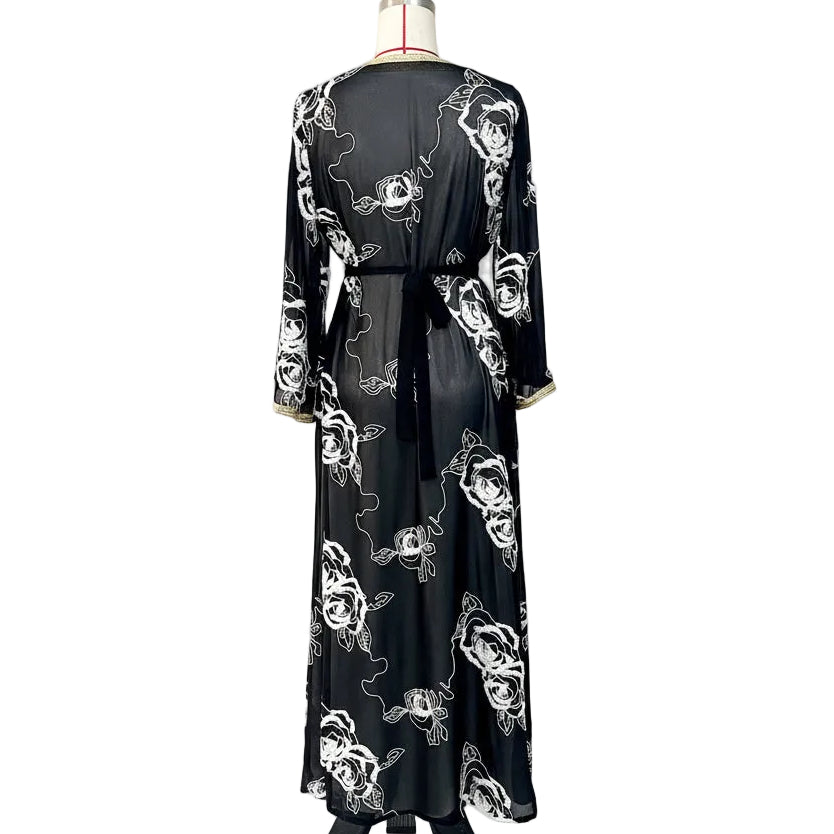 2-Piece Floral Embroidered Abaya