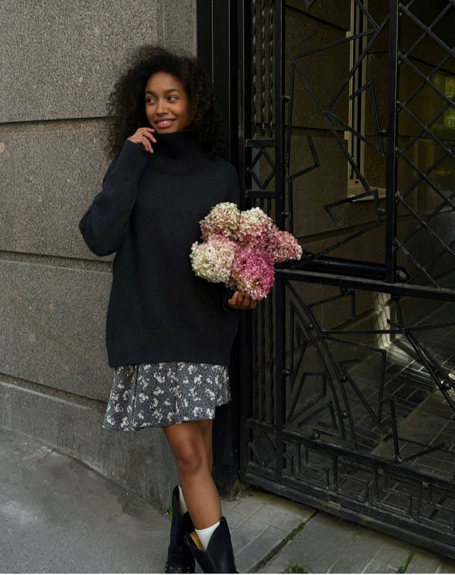 Oversized Wool Turtleneck Sweater