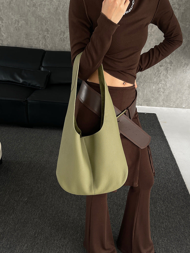 Slouchy Hobo Shoulder Bag – Genuine Cowhide Leather