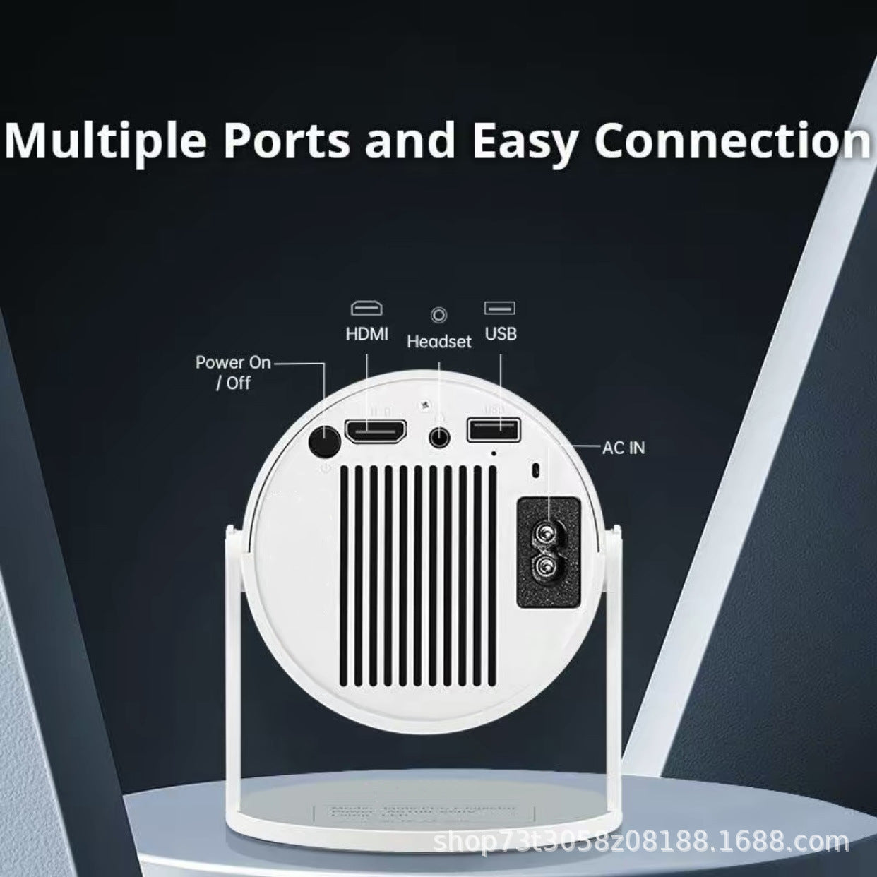 4K Ultra HD Android 12 HY300 Plus Portable Mini Projector with Bluetooth 5.0