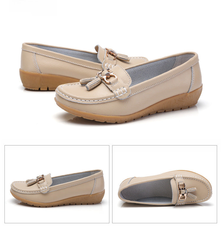 Genuine Leather Soft-soled Loafers for Women