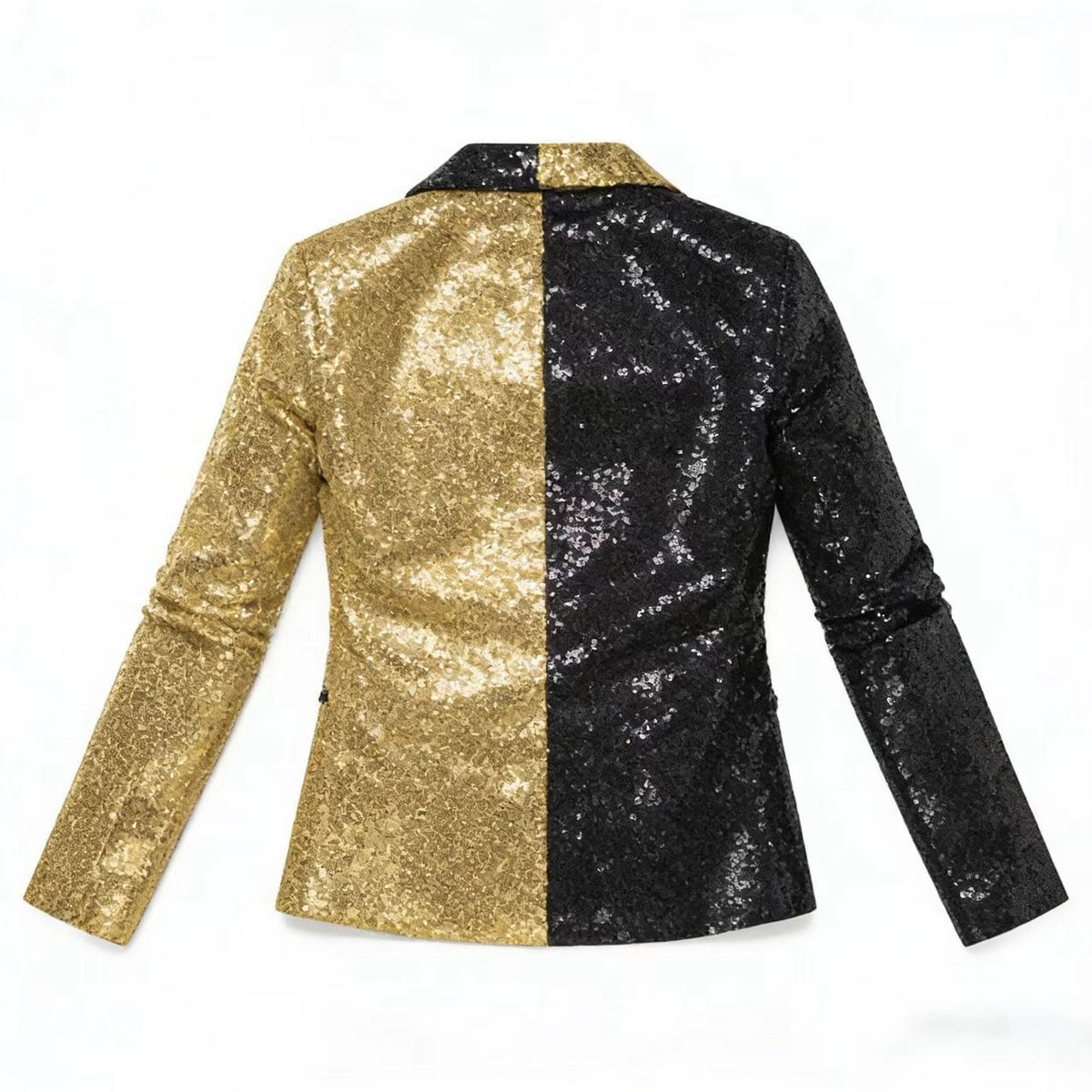Men's Colorblock Split-Sequin Tuxedo Blazer