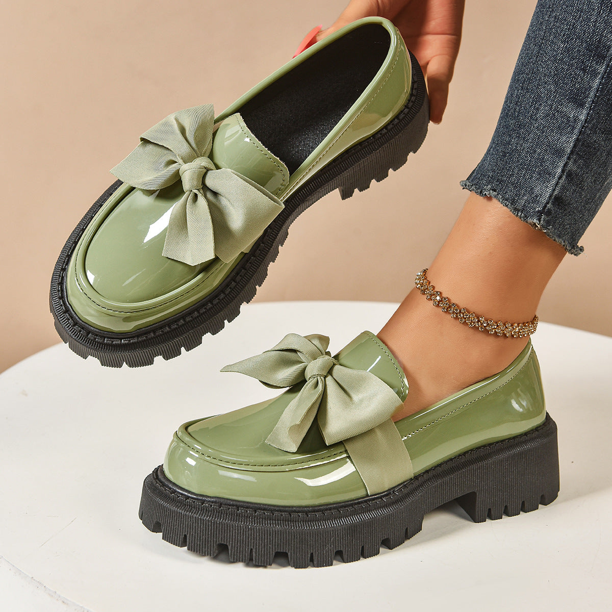 Chunky Bow Loafers