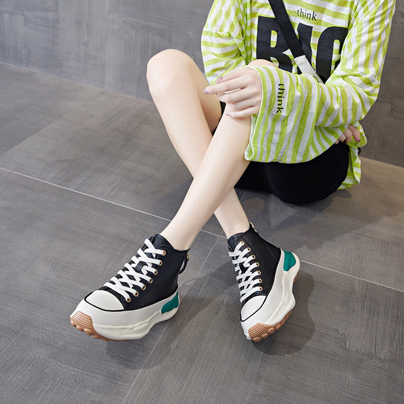 Women's Leather Platform Sneakers