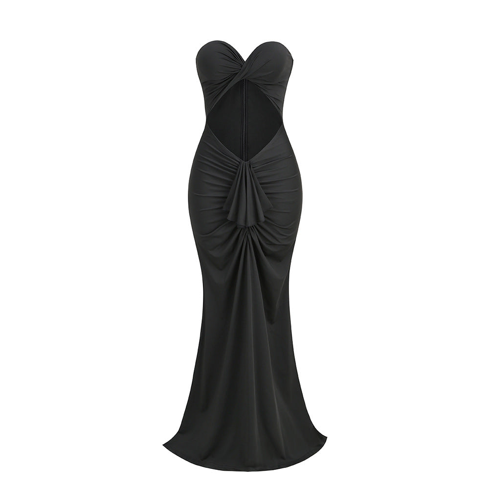 Cut-Out Strapless Knot Maxi Dress