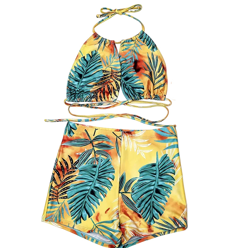2-Piece Tropical Print Swimsuit