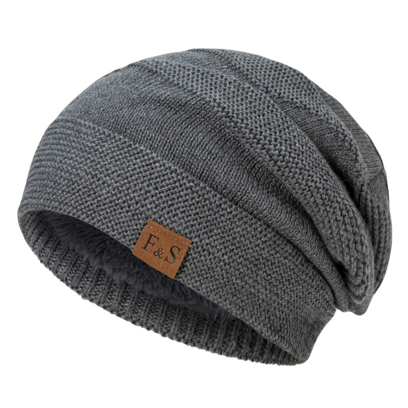 Fleece-Lined Wool Knit Cap