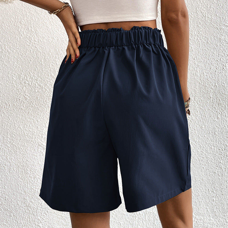 High-Waisted Loose Wide Leg Shorts