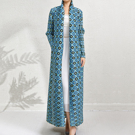 Printed Open Front Abaya