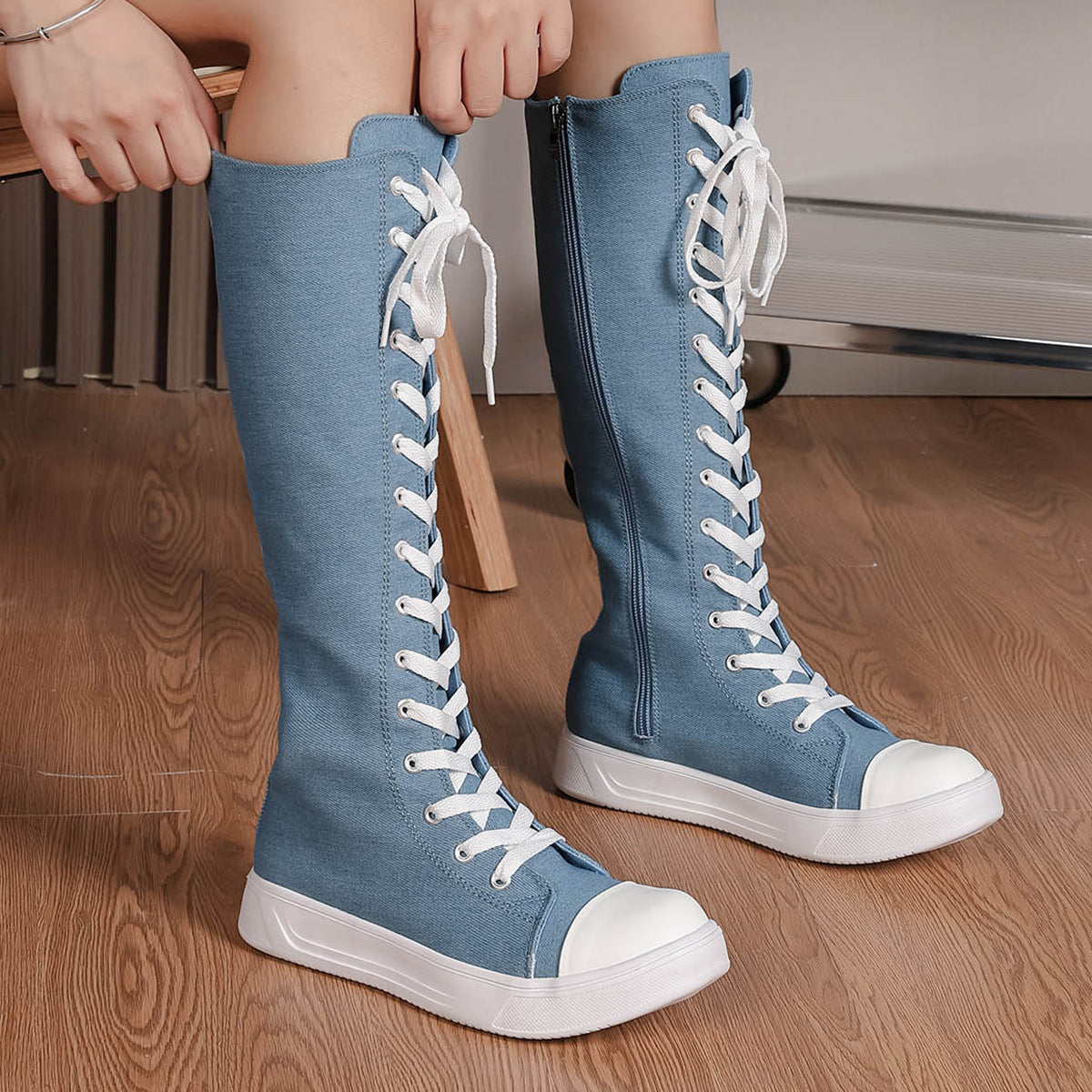 Knee-High Canvas Sneakers